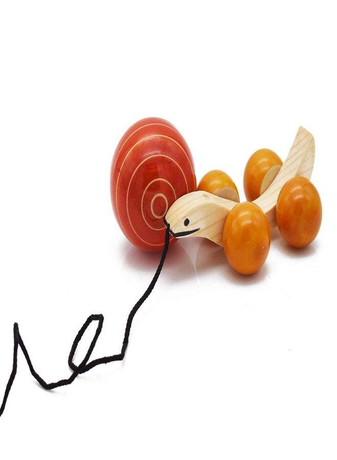 JustHandmade Wooden Tortoise Pull Along Toy for Kids, Colors May Vary (Combo of 3) - Image 4